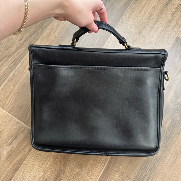 COACH A8C-5181 Black Vintage Colebrook Briefcase Top Handle Crossbody Laptop Bag - Picture 8 of 10